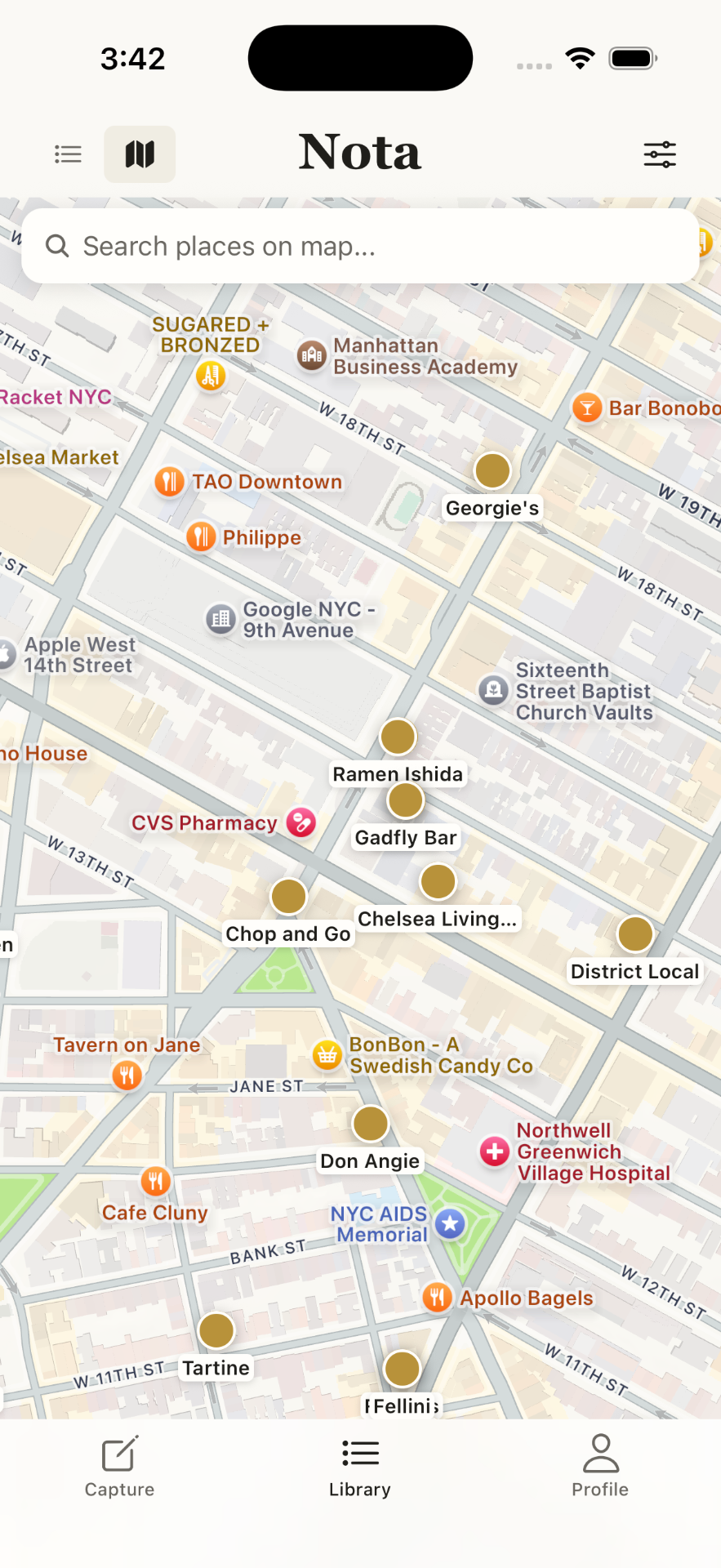 Your places, on a map